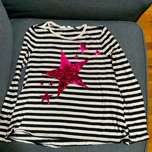 GAP kids L long sleeve shirt with star sequins